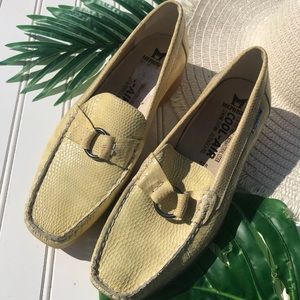 Mephisto Cool Air Leather Loafers Canary Yellow